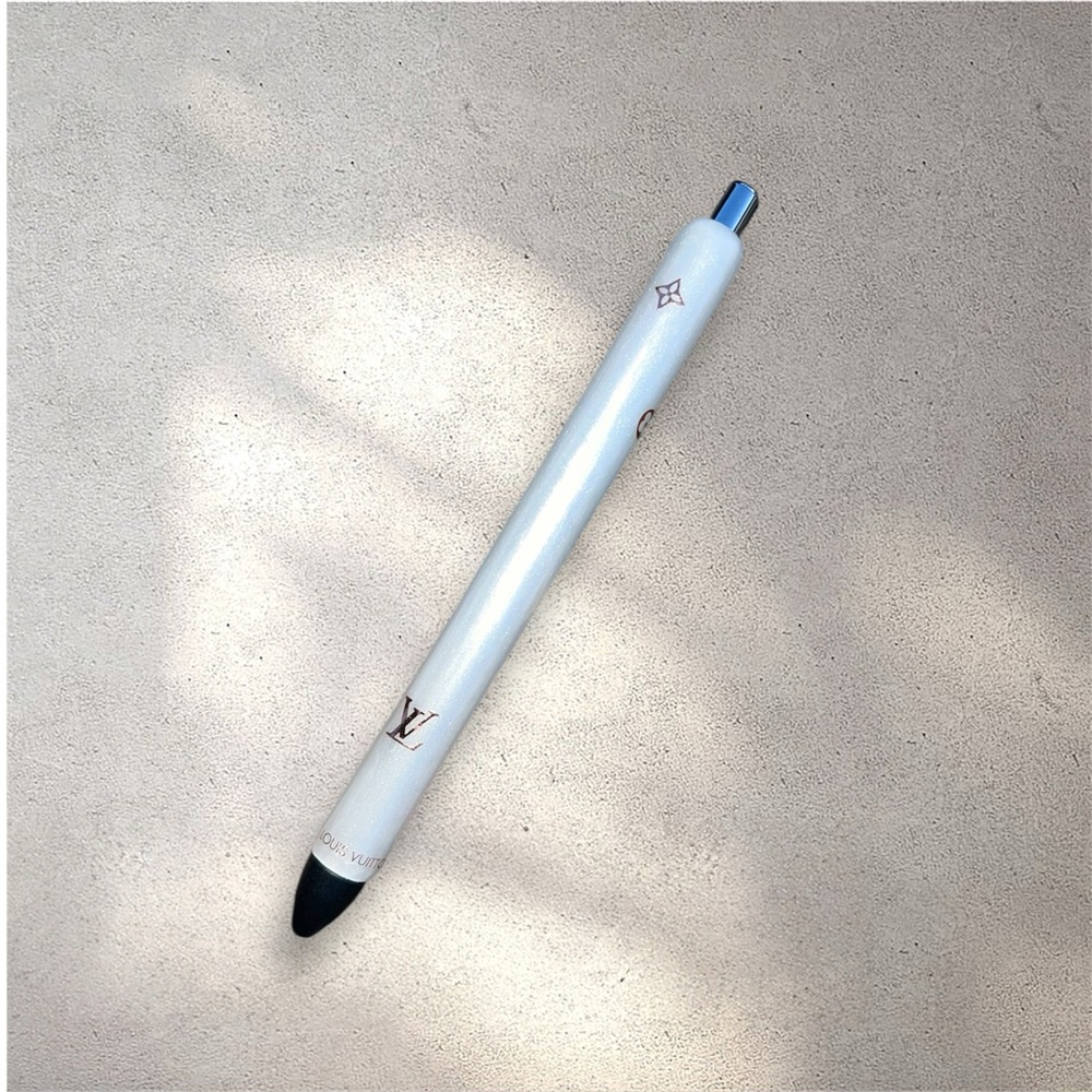 Custom Pen Black Ink Paper Mate InkJoy Gel Rose Gold & White New